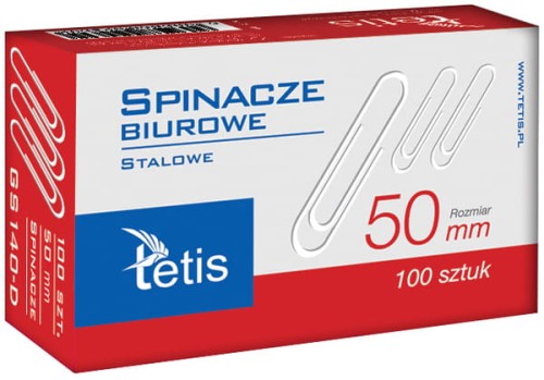 Przejdź do produktu Spinacze biurowe 50mm (100szt) p10. TETIS