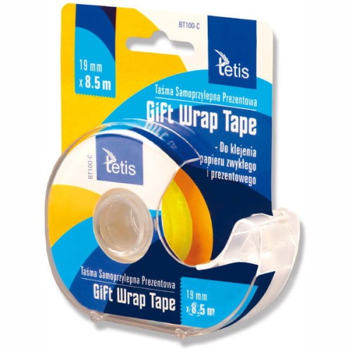 Przejdź do produktu Taśma z podajnikiem 19mmx8,5m Gift Wrap Tape BT100