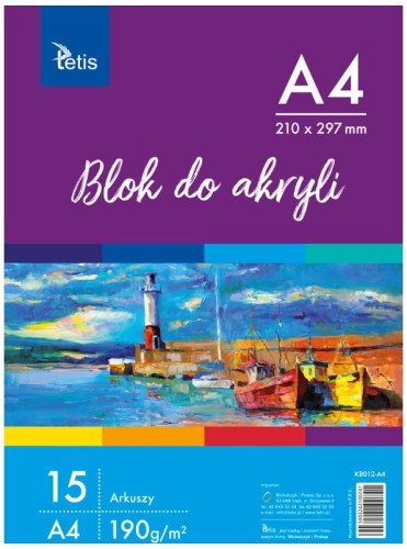 Przejdź do produktu Blok do akryli A4 190g tetis