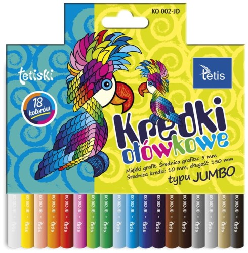 Przejdź do produktu Kredki Tetiski okrągłe Jumbo 18kol.