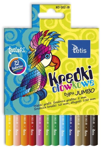 Przejdź do produktu Kredki ołówkowe okrągłe tetiski Jumbo 12kol. TETIS