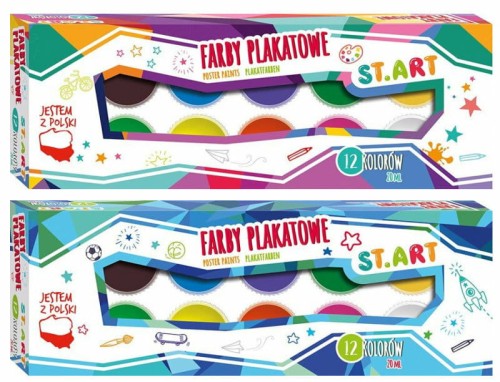 Przejdź do produktu Farby plakatowe 12kol. 20ml ST.ART MAJEWSKI mix ce