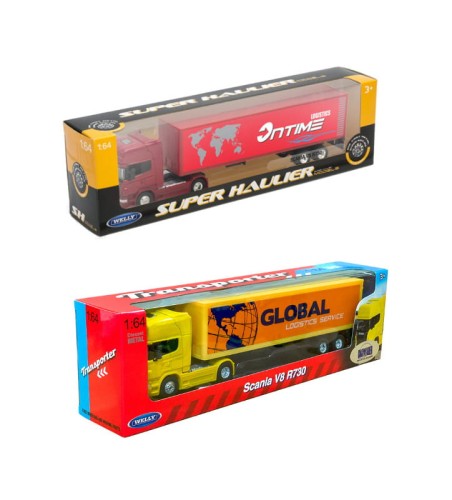 Przejdź do produktu WELLY TRUCK 1:64 Scania V8 R730 metal w pudełku mi
