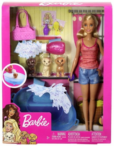 Przejdź do produktu Barbie Lalka zestaw kąpiel piesków GDJ37 MATTEL